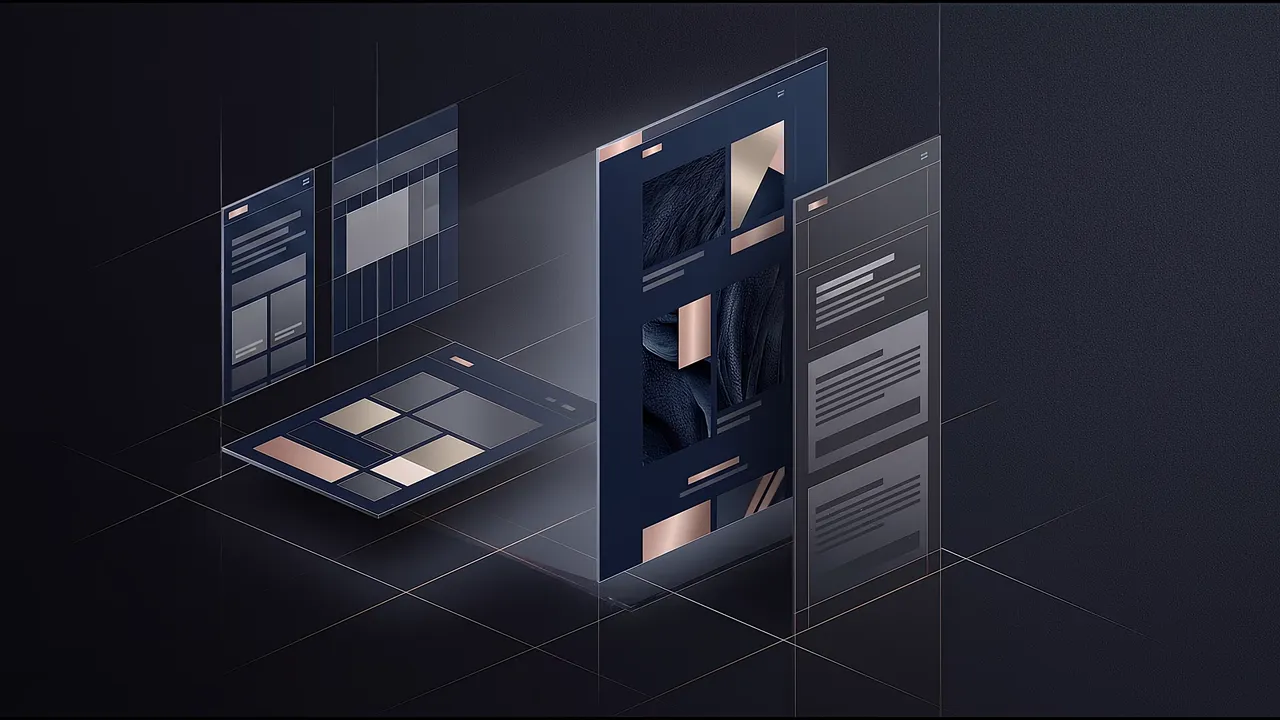 Interface components assembling into one finished web page